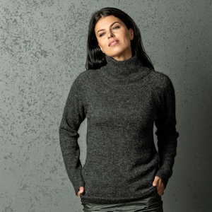 Alpaca sweater, alpaca pullover, Alpaca wool sweater, alpaca turtleneck sweater, minimalist sweater, knit alpaca sweater, gray alpaca sweate