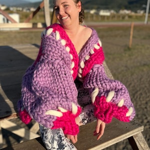 Chunky Knit Cardigan, Unique&Wool, Merino Wool Cardigan, Knit Jacket for Woman and Men