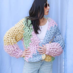 Chunky Knit Sweater, chunky wool oversized cardigan, Super Chunky yarn sweater, Giant Knit Sweater, Bulky sweater, Chunky yarn knit cardigan