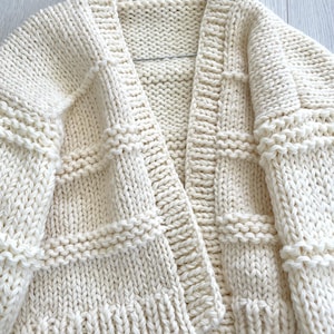 Chunky Knit Merino Wool Cardigan: Handmade Winter Knitwear