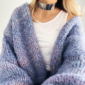 Hand Knitted Mohair Cardigan – Oversized Colorful Knit – One of a Kind Knitwear by Sonia DI Made in Italy